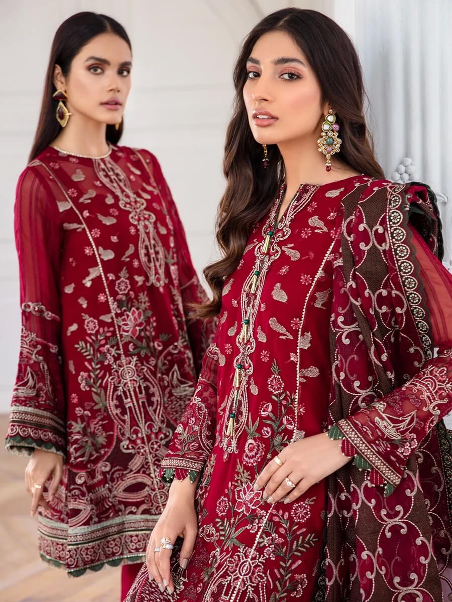 Jazmin Mahpare Embroidered Luxury Chiffon 3 Piece Suit 06-Arash - FaisalFabrics.pk