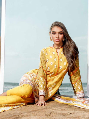 GulAhmed 3Pc Unstitched Digital Printed Khaddar Suit K-117 - FaisalFabrics.pk