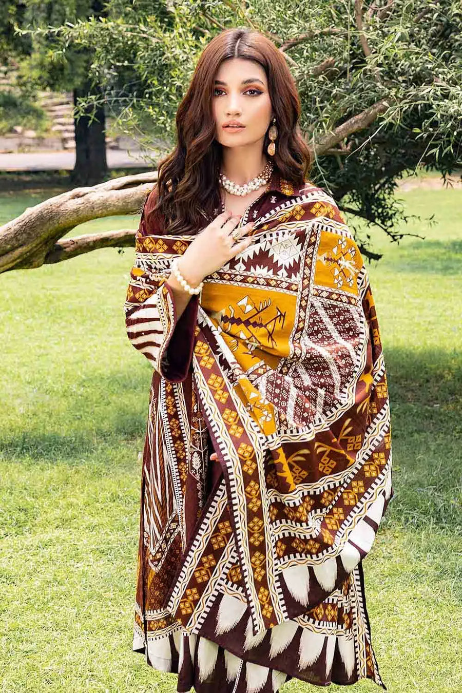 Gul Ahmed Winter Khaddar Unstitched Printed 3Pc Suit K-22039 A