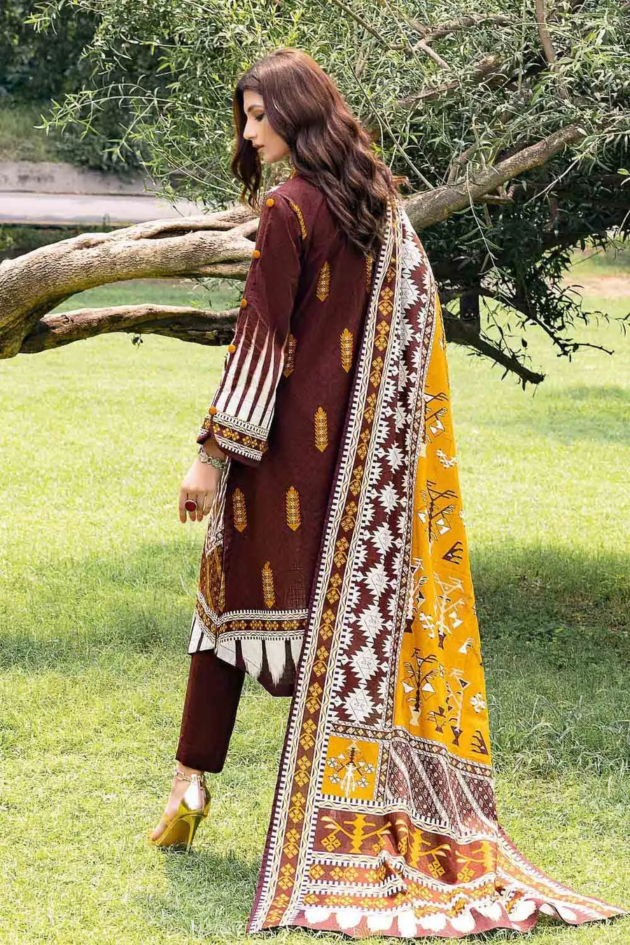 Gul Ahmed Winter Khaddar Unstitched Printed 3Pc Suit K-22039 A