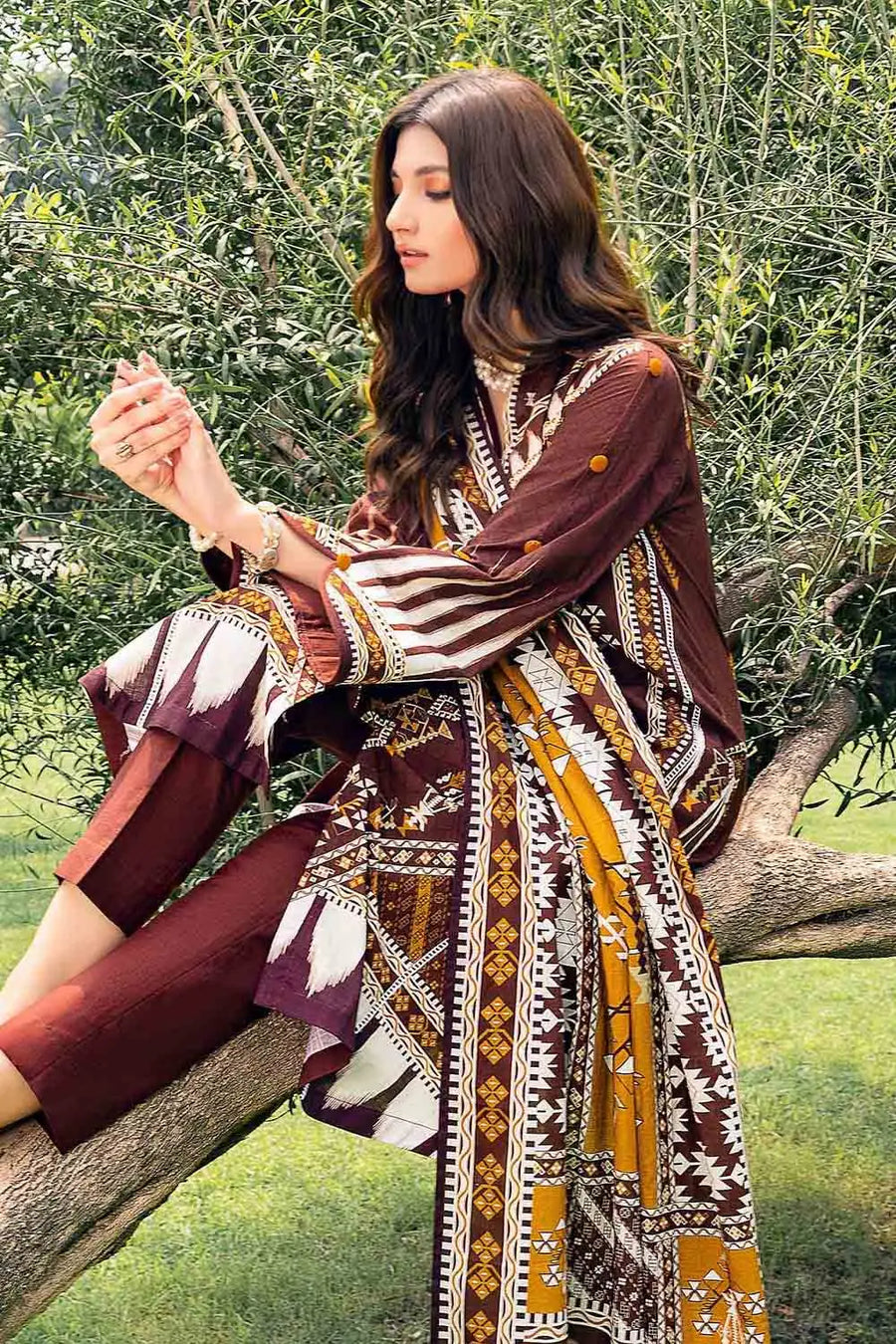 Gul Ahmed Winter Khaddar Unstitched Printed 3Pc Suit K-22039 A
