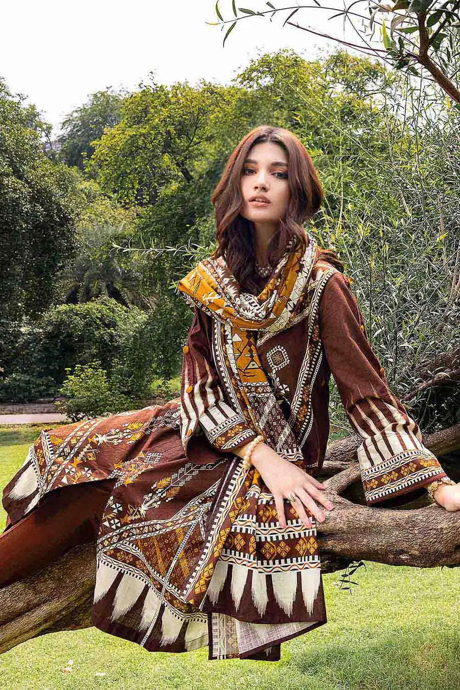 Gul Ahmed Winter Khaddar Unstitched Printed 3Pc Suit K-22039 A
