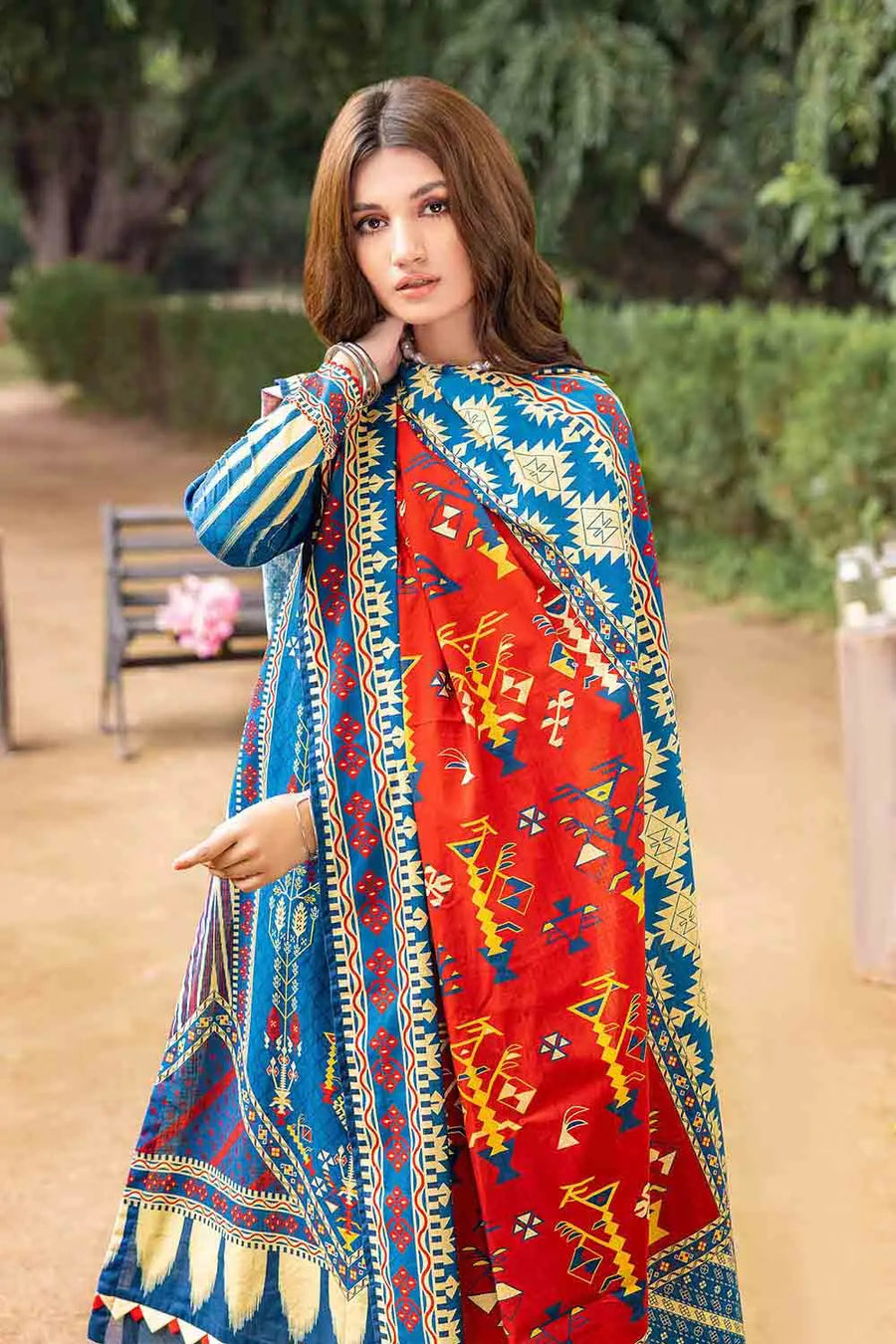 Gul Ahmed Winter Khaddar Unstitched Printed 3Pc Suit K-22039 B