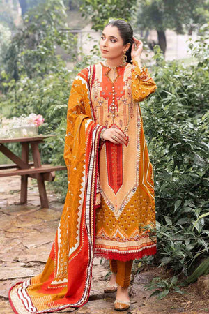 Gul Ahmed Winter Khaddar Unstitched Printed 3Pc Suit K-22040 A