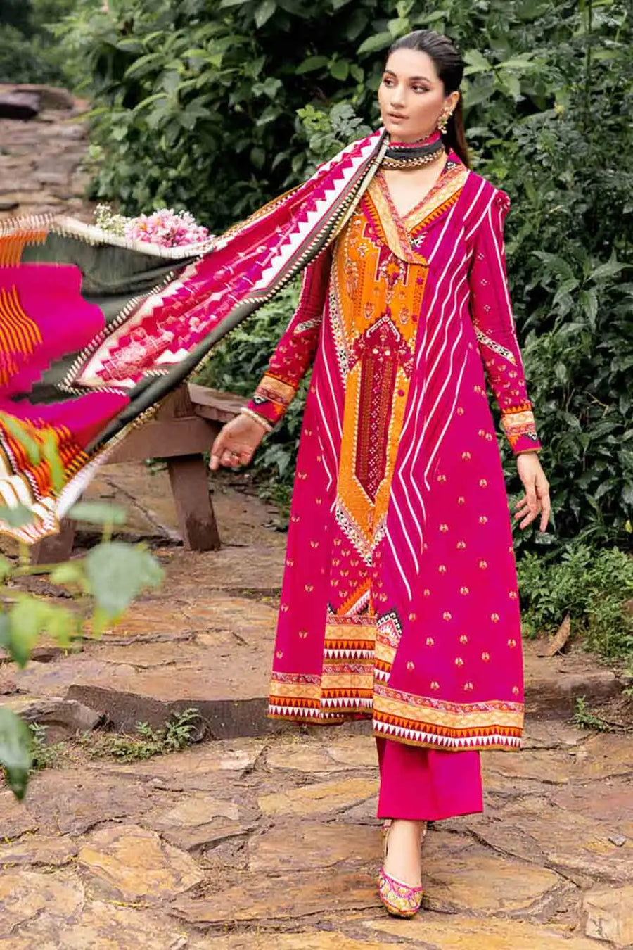 Gul Ahmed Winter Khaddar Unstitched Printed 3Pc Suit K-22040 B