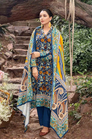 Gul Ahmed Winter Khaddar Unstitched Printed 3Pc Suit K-22043 A