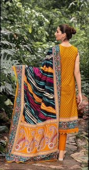 Gul Ahmed Winter Khaddar Unstitched Printed 3Pc Suit K-22043 B