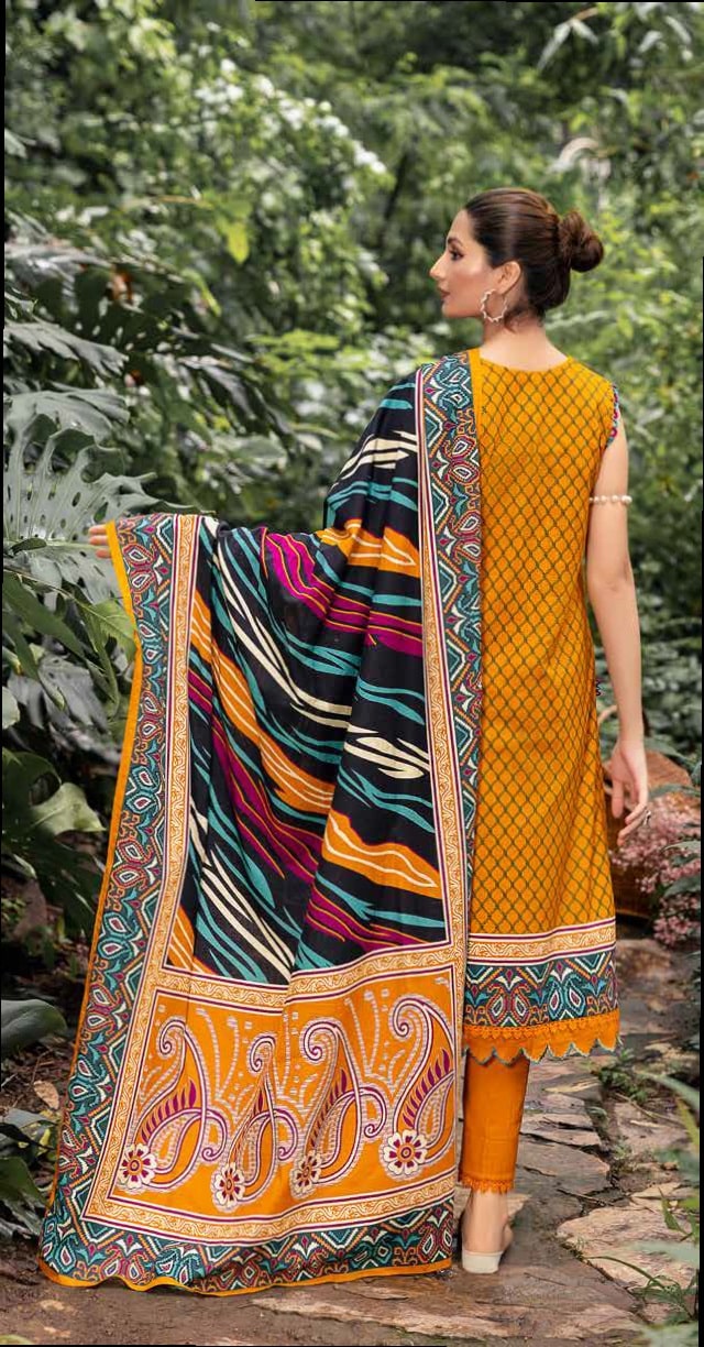 Gul Ahmed Winter Khaddar Unstitched Printed 3Pc Suit K-22043 B
