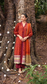 Gul Ahmed Winter Khaddar Unstitched Printed 3Pc Suit K-22048 B