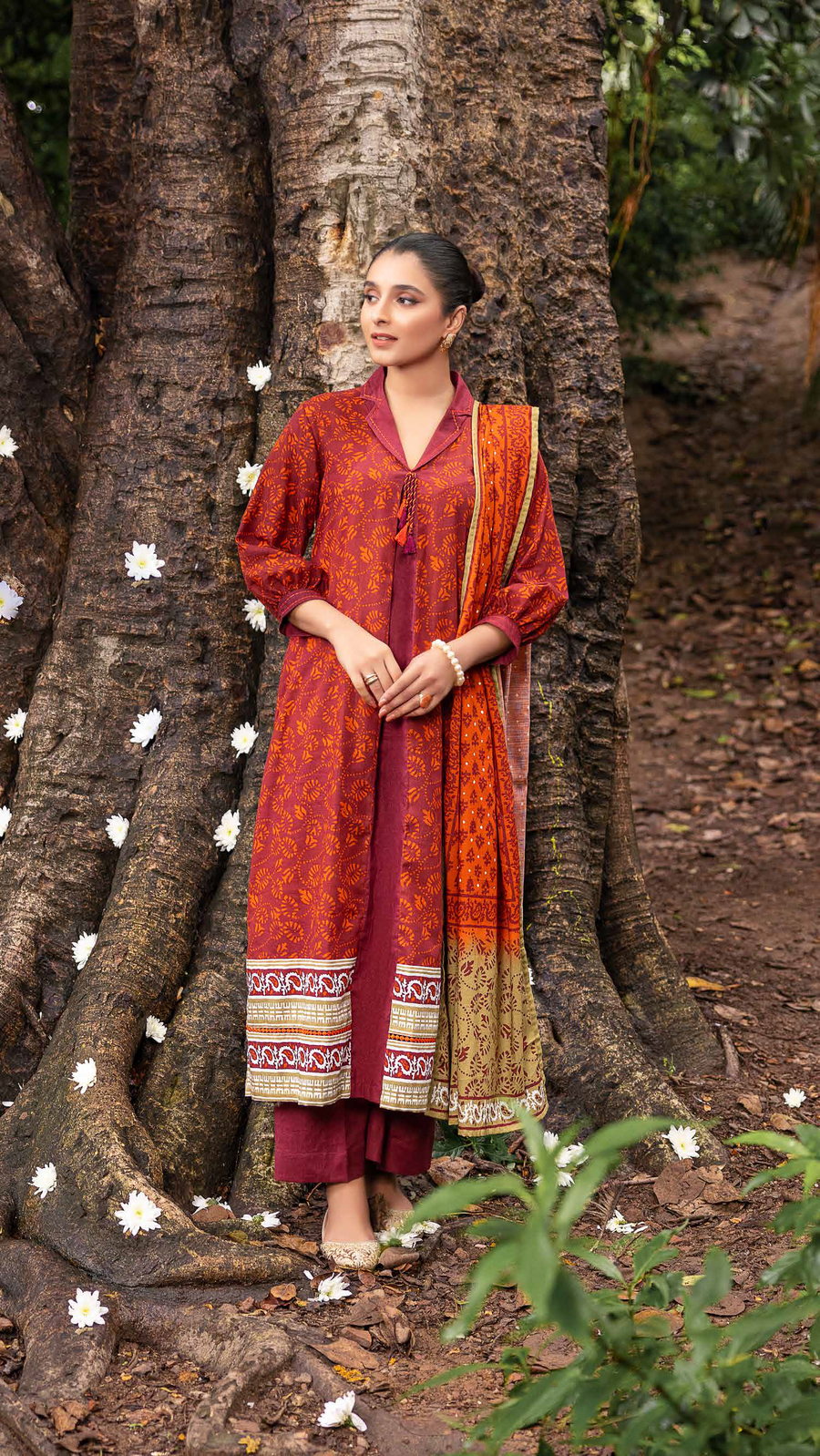 Gul Ahmed Winter Khaddar Unstitched Printed 3Pc Suit K-22048 B