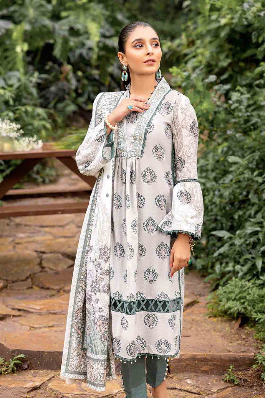 Gul Ahmed Winter Khaddar Unstitched Printed 3Pc Suit K-22060 A