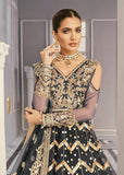 Akbar Aslam Libas e Khas Wedding Collection 3pc Suit AAWC-1348 Periwinkle Black - FaisalFabrics.pk