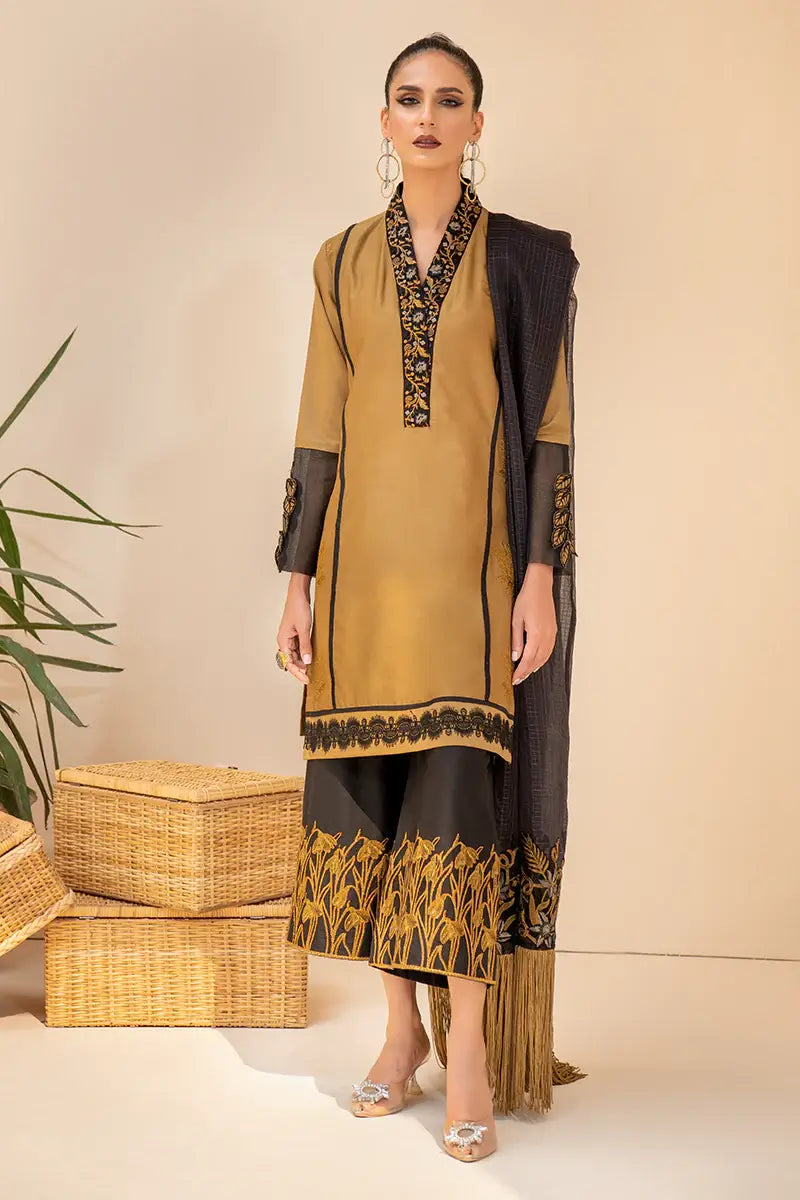 Maria Osama Khan L'Amour Basic Pret 3Pc Satin Suit - KASHISH
