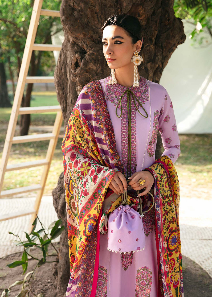 Hussain Rehar Mausam Eid Lawn Unstitched Embroidered 3Pc Suit - KASNI