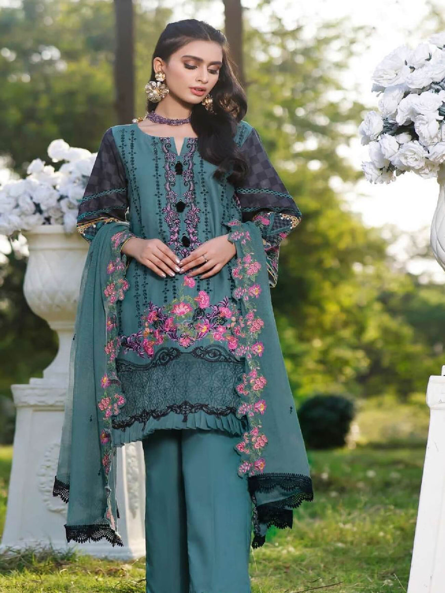 KAHF Premium Festive Lawn Unstitched 3 Piece Suit KF-07 Twillight Bloom - FaisalFabrics.pk