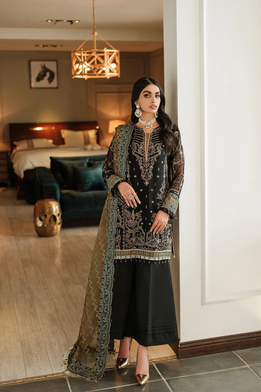 FARASHA Lueur Unstitched Embroidered Luxury Chiffon Suit 06-KIARA