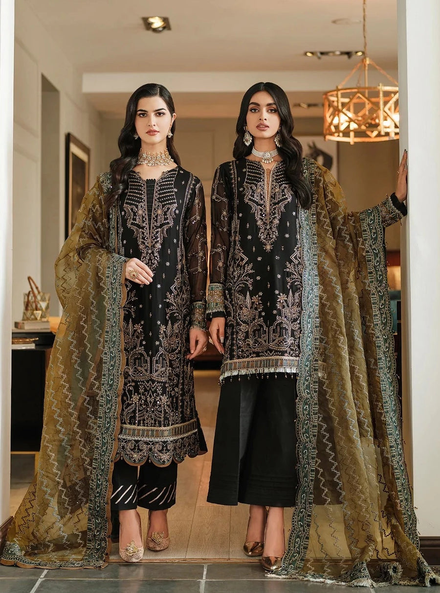 FARASHA Lueur Unstitched Embroidered Luxury Chiffon Suit 06-KIARA
