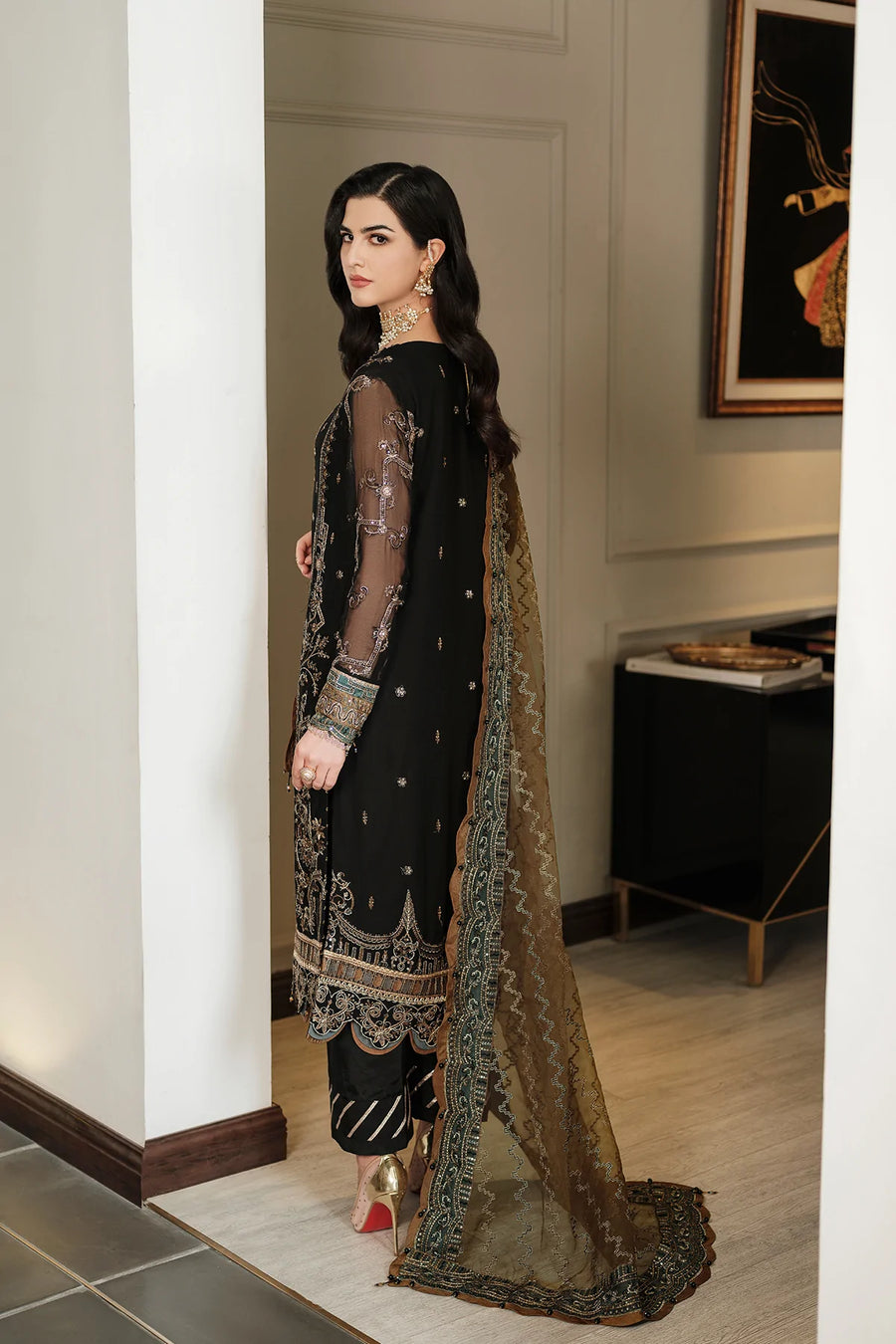 FARASHA Lueur Unstitched Embroidered Luxury Chiffon Suit 06-KIARA