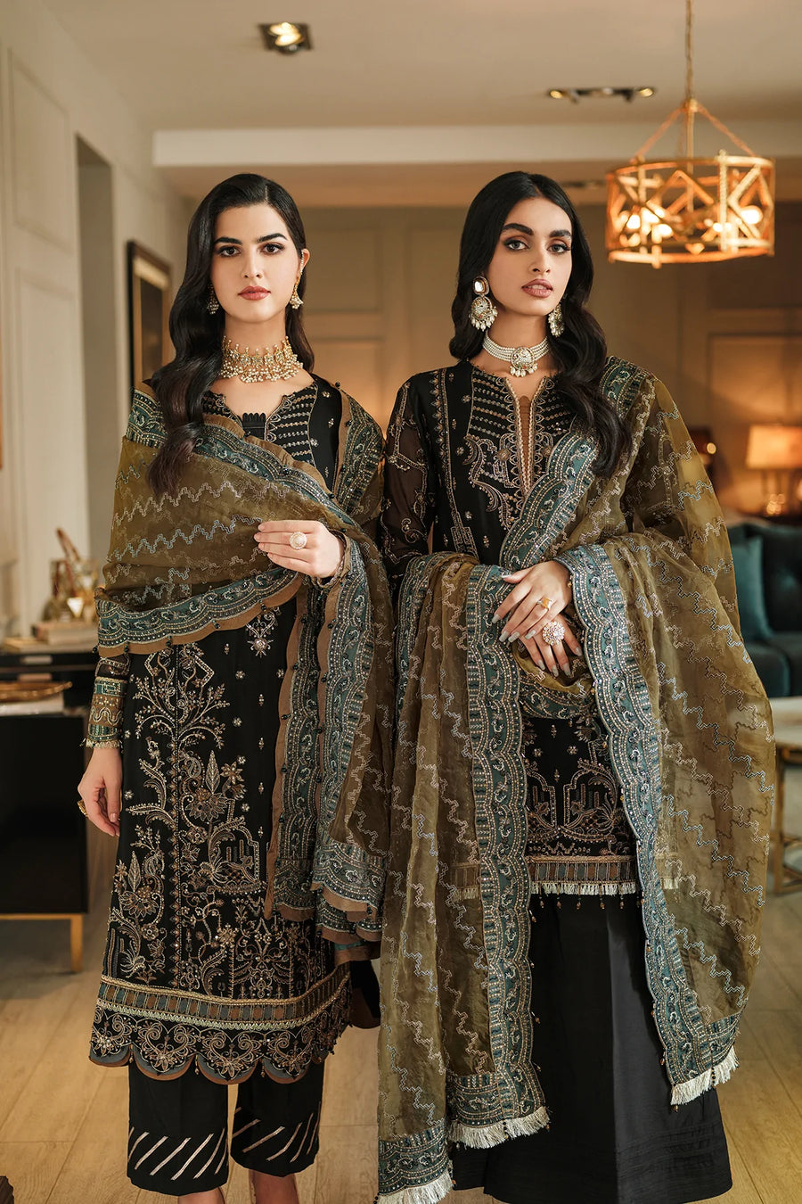 FARASHA Lueur Unstitched Embroidered Luxury Chiffon Suit 06-KIARA
