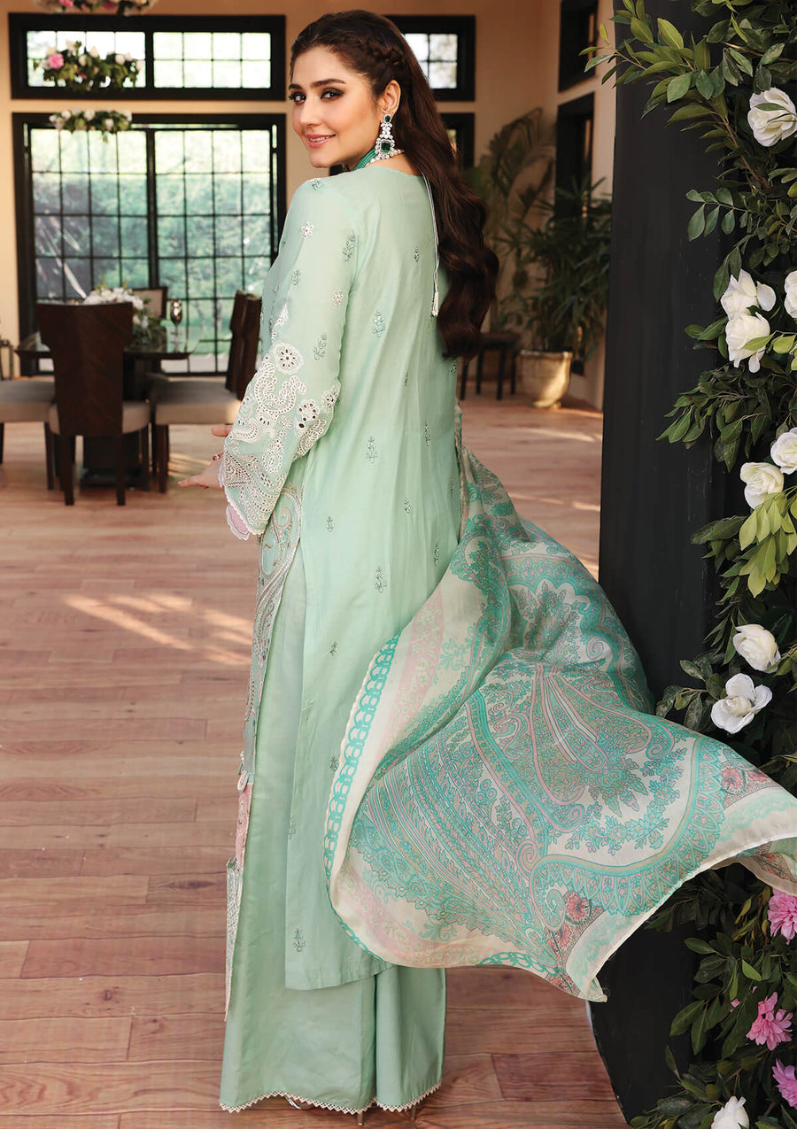 KAHF Premium Embroidered Luxury Lawn Unstitched 3Pc Suit KLC-09B