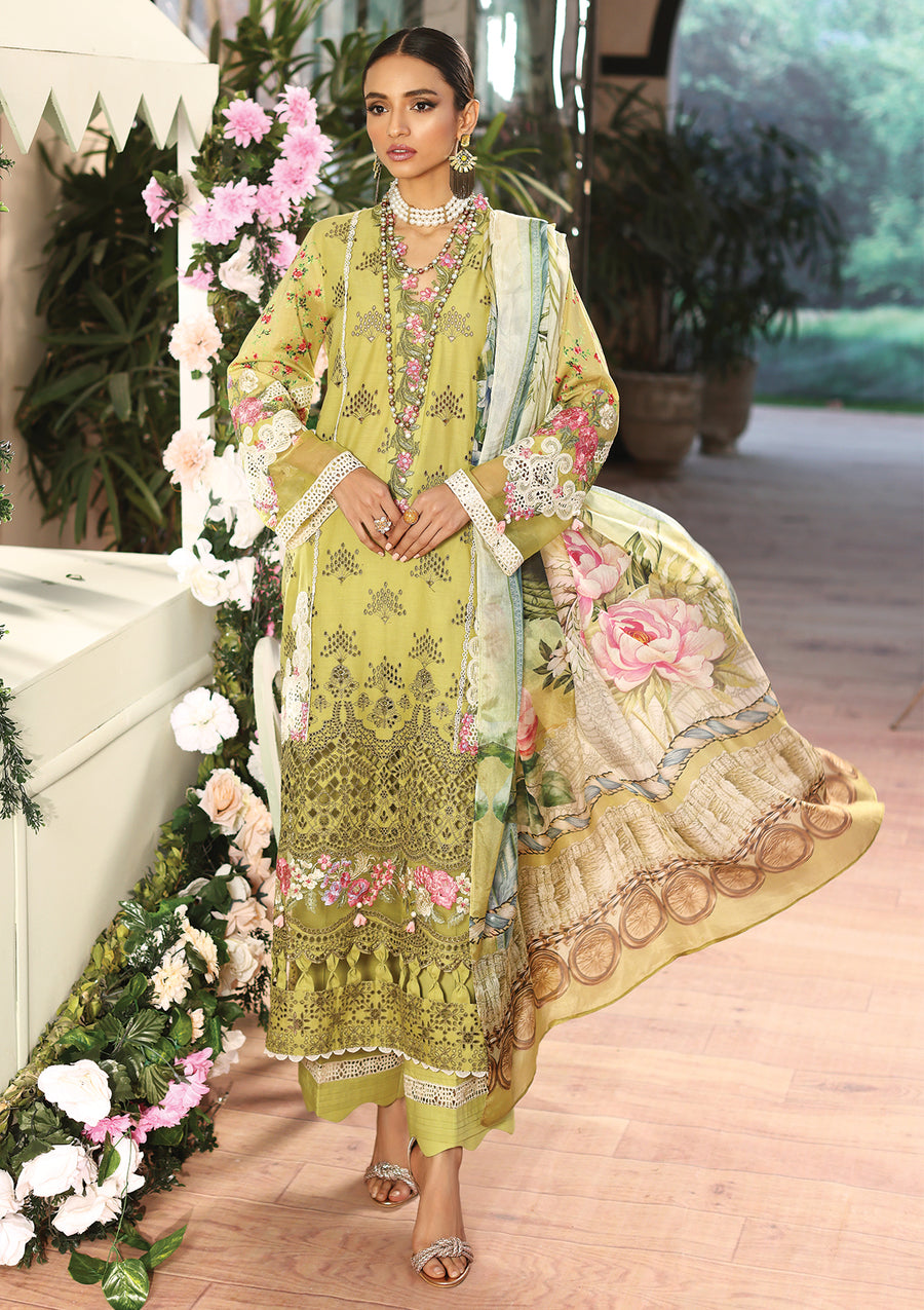 KAHF Premium Embroidered Luxury Lawn Unstitched 3Pc Suit KLC-10
