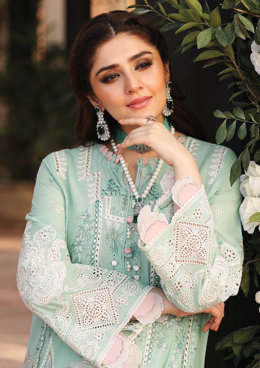 KAHF Premium Embroidered Luxury Lawn Unstitched 3Pc Suit KLC-09B