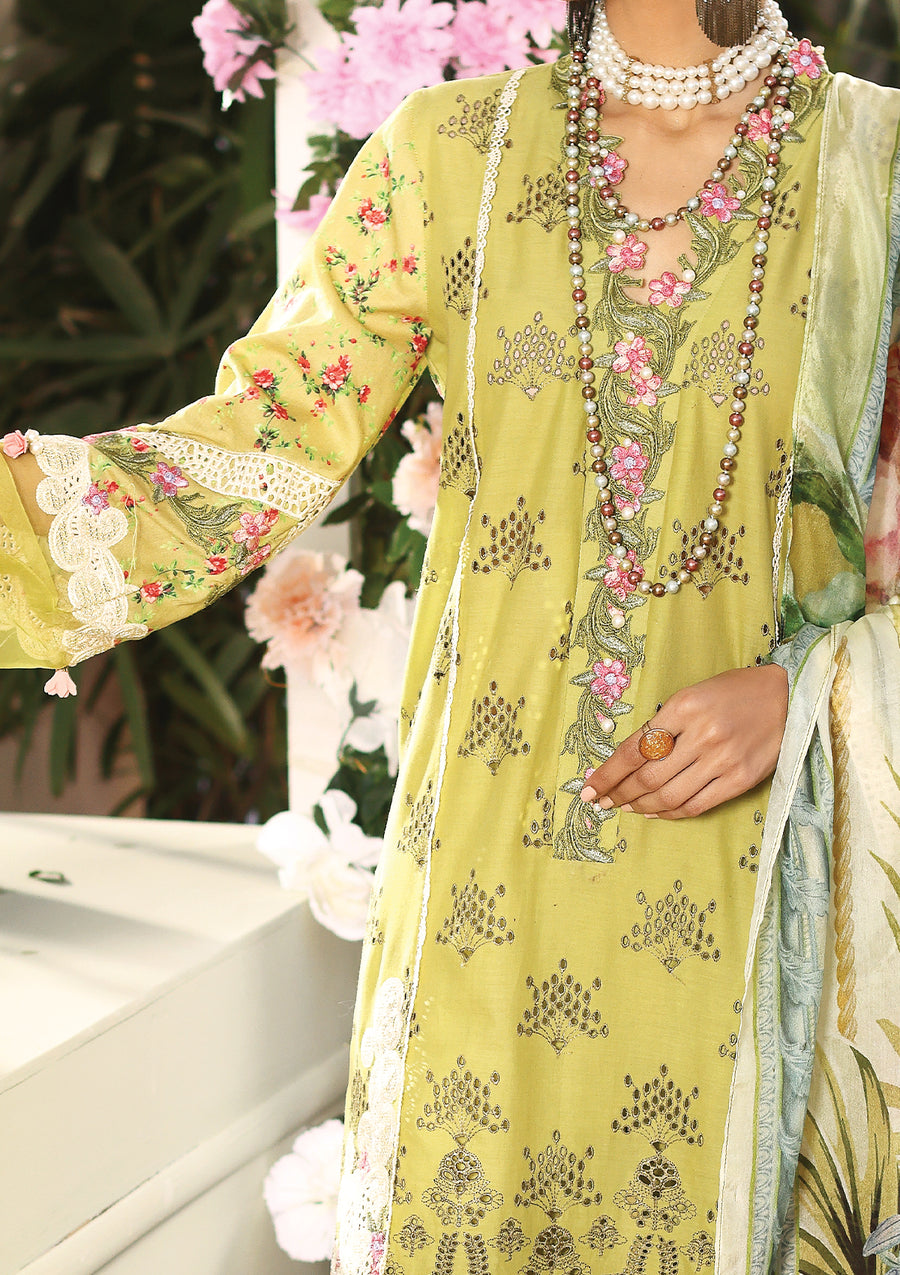KAHF Premium Embroidered Luxury Lawn Unstitched 3Pc Suit KLC-10