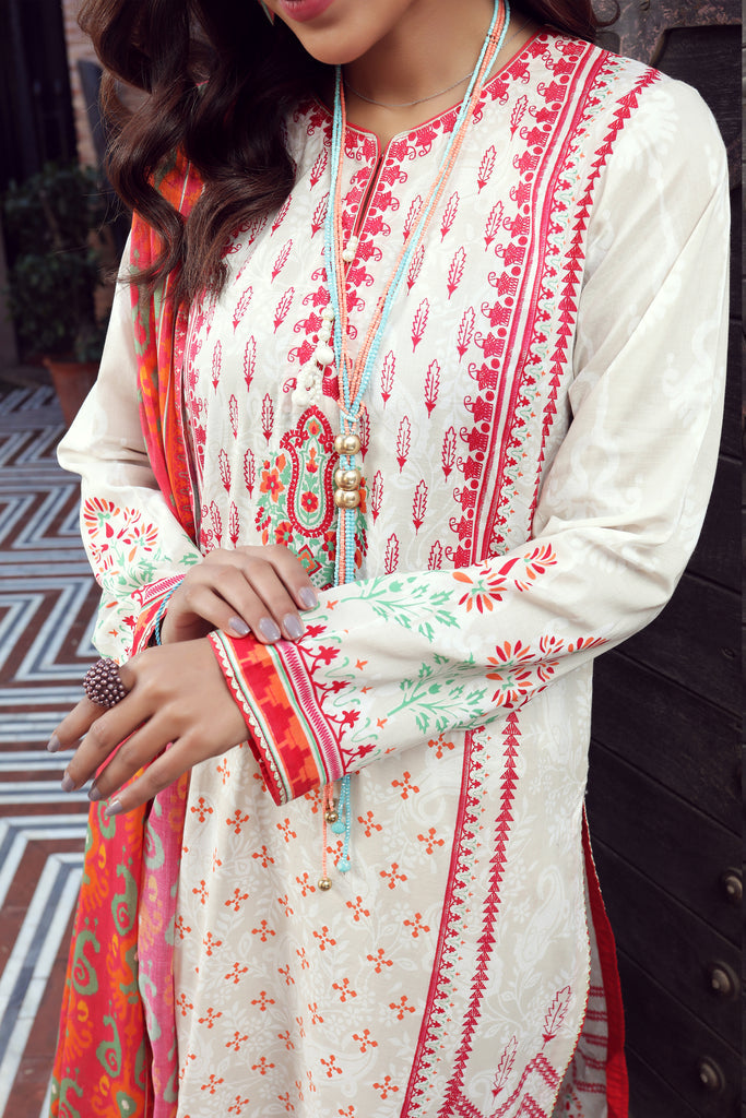 LSM Lakhany Komal Unstitched Printed Lawn 3Pc Suit KP-2023-A