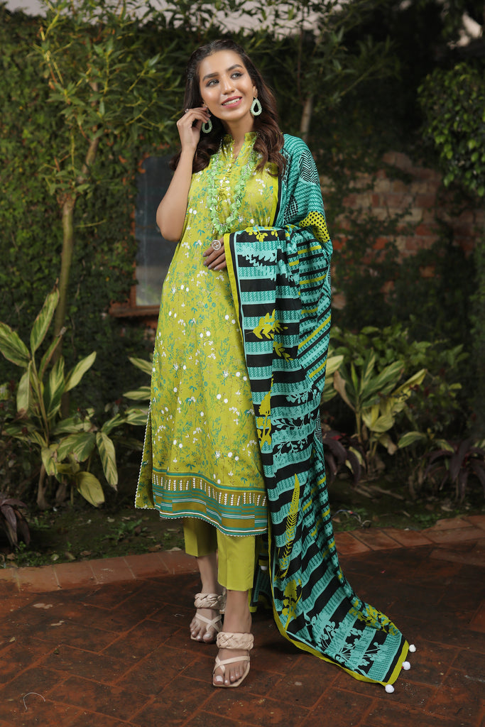 LSM Lakhany Komal Unstitched Printed Lawn 3Pc Suit KP-2024-A