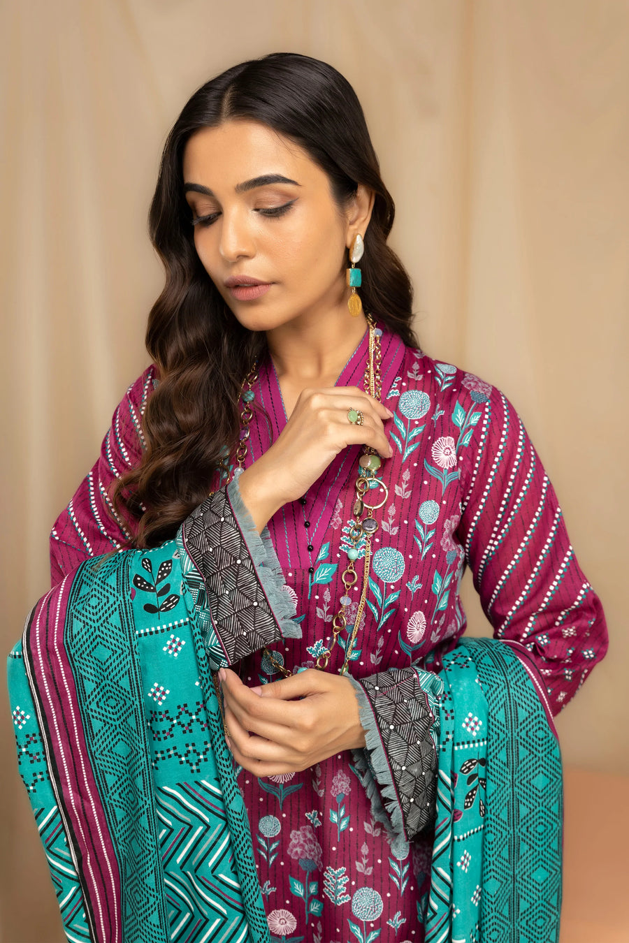 LSM Lakhany Komal Unstitched Printed Lawn 3Pc Suit KPC-ZH-0033-B