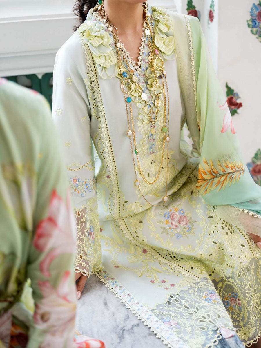 Mushq Lawana Embroidered Luxury Lawn Unstitched 3Pc Suit MSL-23-07 Kamon