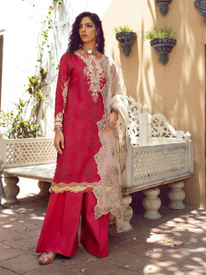 Kinaar by Shiza Hassan Embroidered Lawn Unstitched 3 Piece Suit D-01 Afrozeh - FaisalFabrics.pk