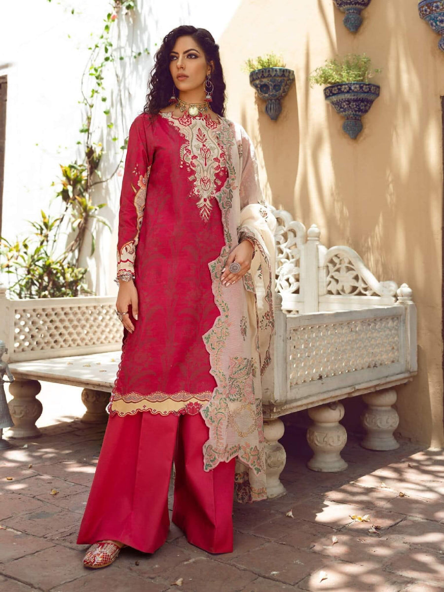 Kinaar by Shiza Hassan Embroidered Lawn Unstitched 3 Piece Suit D-01 Afrozeh - FaisalFabrics.pk