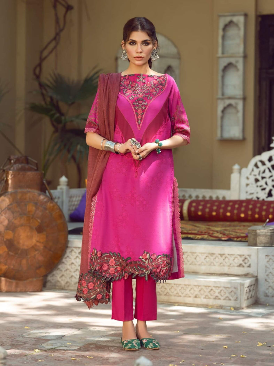 Kinaar by Shiza Hassan Embroidered Lawn Unstitched 3 Piece Suit D-02 Aleen - FaisalFabrics.pk