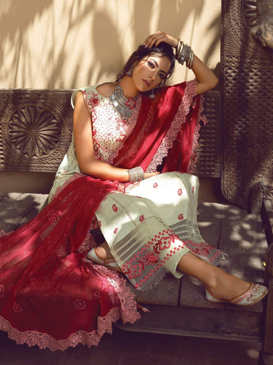 Kinaar by Shiza Hassan Embroidered Lawn Unstitched 3 Piece Suit D-03 Aveen - FaisalFabrics.pk
