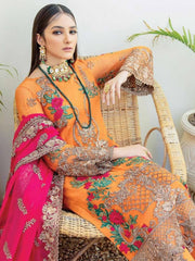 Laroza Ostentatious 3 Piece Embroidered Chiffon Suit L-215 Prismatic Opulence - FaisalFabrics.pk