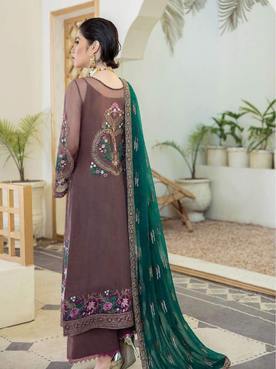 Laroza Ostentatious 3 Piece Embroidered Chiffon Suit L-216 Utopian Guise - FaisalFabrics.pk