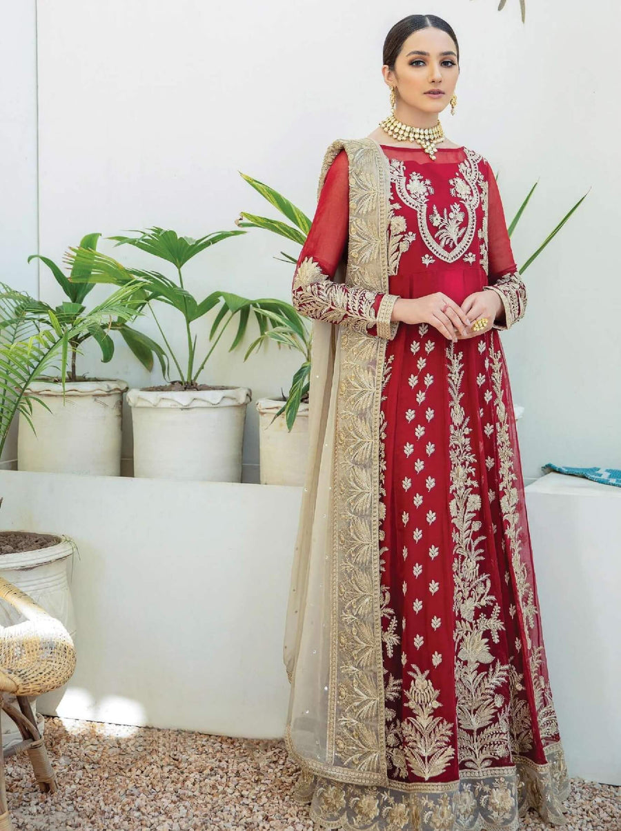 Laroza Ostentatious 3 Piece Embroidered Chiffon Suit L-219 Chroma Tinge - FaisalFabrics.pk