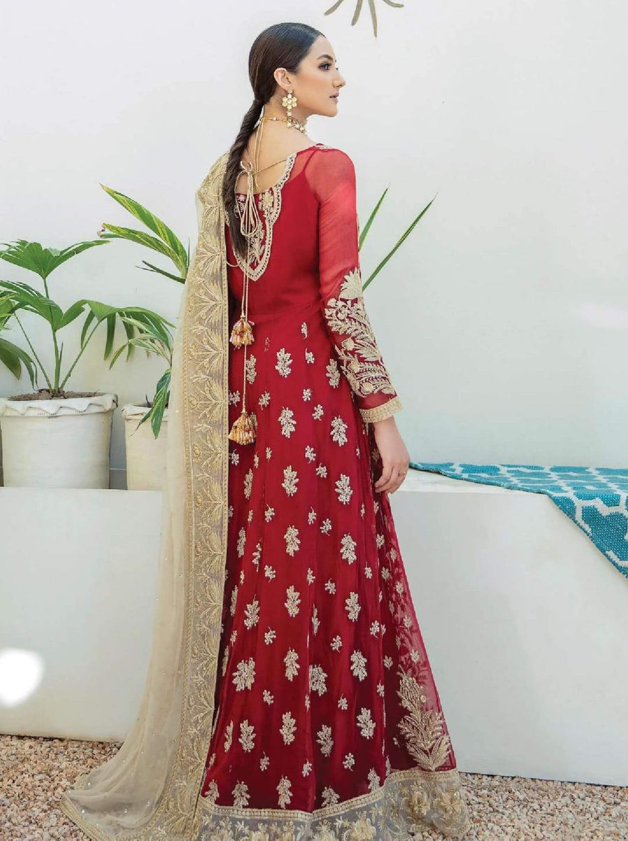 Laroza Ostentatious 3 Piece Embroidered Chiffon Suit L-219 Chroma Tinge - FaisalFabrics.pk