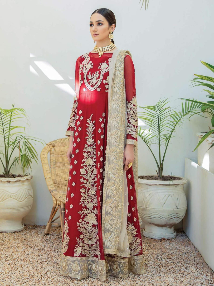Laroza Ostentatious 3 Piece Embroidered Chiffon Suit L-219 Chroma Tinge - FaisalFabrics.pk