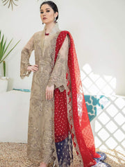 Laroza Ostentatious 3 Piece Embroidered Chiffon Suit L-220 Taupe Vestige - FaisalFabrics.pk