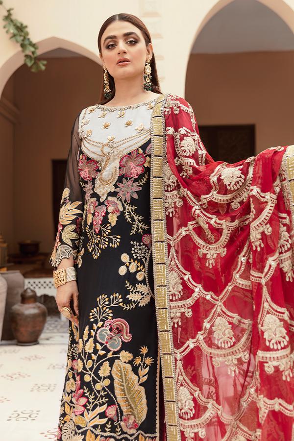 Imrozia Eclos Embroidered Chiffon Unstitched 3 Piece Suit L-225 Alodie - FaisalFabrics.pk