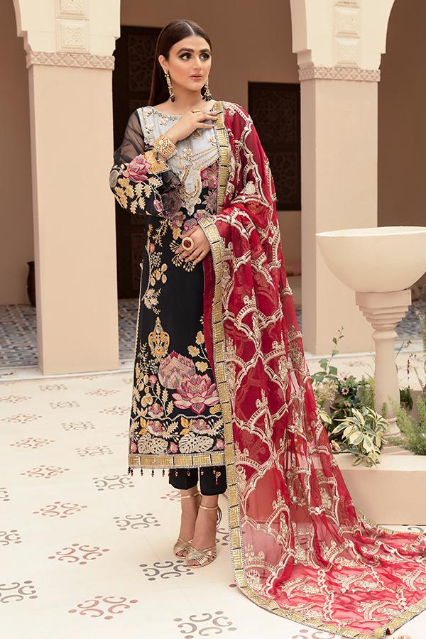 Imrozia Eclos Embroidered Chiffon Unstitched 3 Piece Suit L-225 Alodie - FaisalFabrics.pk