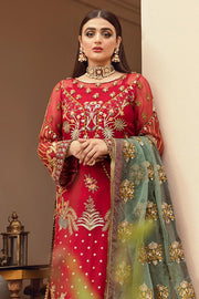 Imrozia Eclos Embroidered Chiffon Unstitched 3 Piece Suit L-227 CERISE - FaisalFabrics.pk