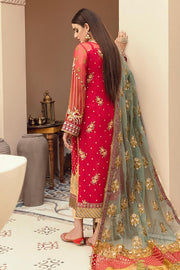 Imrozia Eclos Embroidered Chiffon Unstitched 3 Piece Suit L-227 CERISE - FaisalFabrics.pk