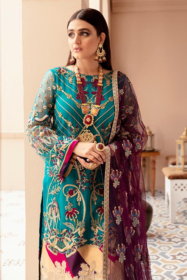 Imrozia Eclos Embroidered Net Unstitched 3 Piece Suit L-228 Itzel - FaisalFabrics.pk