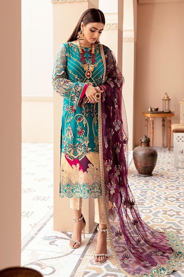 Imrozia Eclos Embroidered Net Unstitched 3 Piece Suit L-228 Itzel - FaisalFabrics.pk