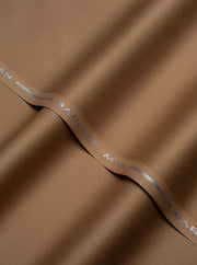 Bareeze Man Egyptian Cotton 2/1 Unstitched Fabric for Summer - L-Brown