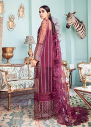 Afrozeh La Fuchsia Luxury Chiffon Unstitched 3 Piece Suit D-05 Lady Grace - FaisalFabrics.pk