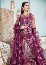 Afrozeh La Fuchsia Luxury Chiffon Unstitched 3 Piece Suit D-05 Lady Grace - FaisalFabrics.pk